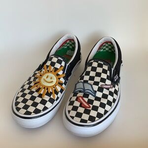 Vans Skate Slip-On Skateistan Checkerboard Men Size 7.5, Women 9